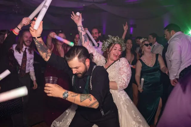 Guests dancing at a Northern California wedding reception